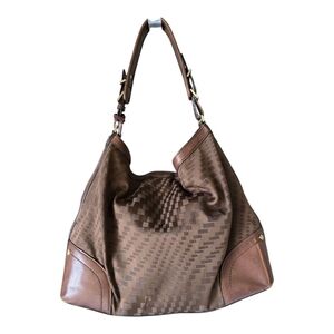 Cole Haan Leather Shoulder Handbag Satchel Women Brown Large